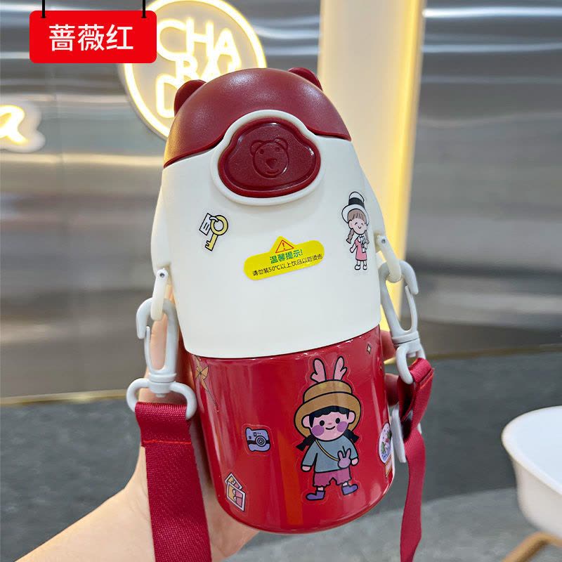 高颜值女保温杯学生吸管杯ins网红少女心儿童杯子可爱韩版随手杯图片