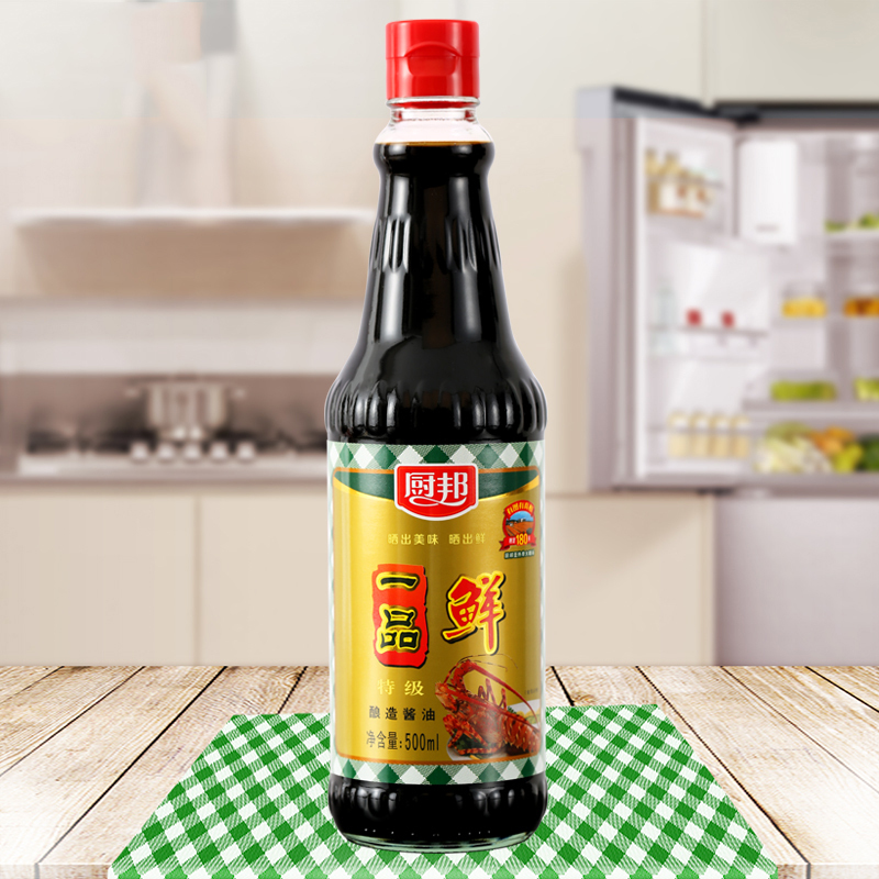 厨邦一品鲜500ml瓶装调味品酿造酱油