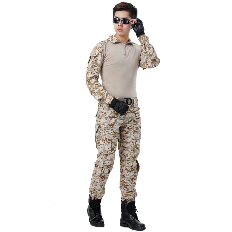 户外迷彩服套装男女青蛙服特种兵套服野战速干战术迷彩作训服弹性军装军迷服饰