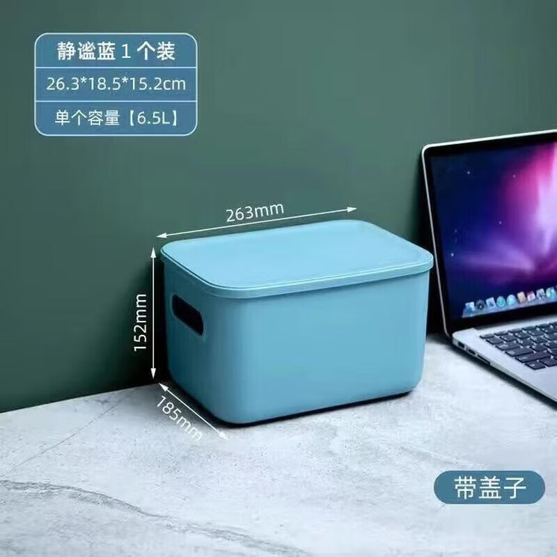 禧天龙(Citylong) H-7702白色收纳盒(白) 长方形储物盒子办公桌整理盒零食杂物收纳盒