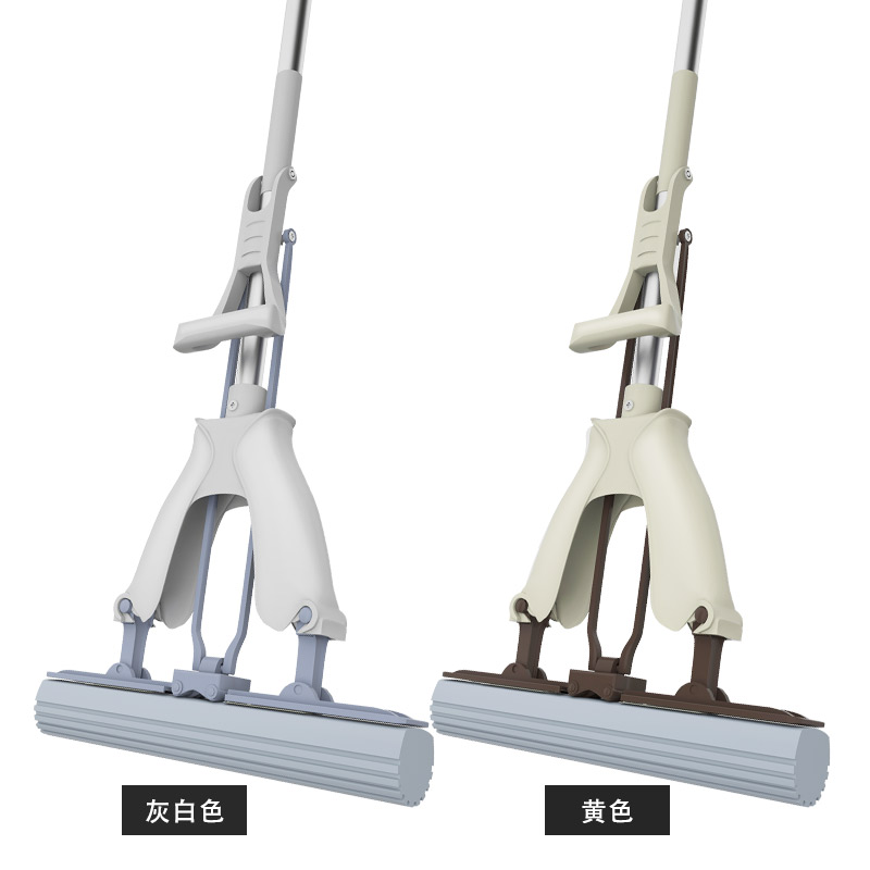 欧涤oudi拖把头对折挤水胶棉头28公分视频