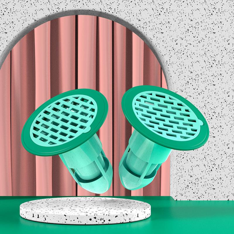 地漏防臭器下水道堵口管卫生间厕所防反臭反味神器防虫密封塞盖芯--地漏防臭芯【2个装】--雅绿