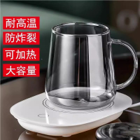 思唯美(sweet made) 透明-400ml-3个 耐高温可加热玻璃杯家用喝茶杯带把手