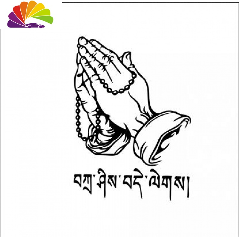 舒适主义汽车贴纸穿越西藏佛手大明咒个性藏文车贴定制