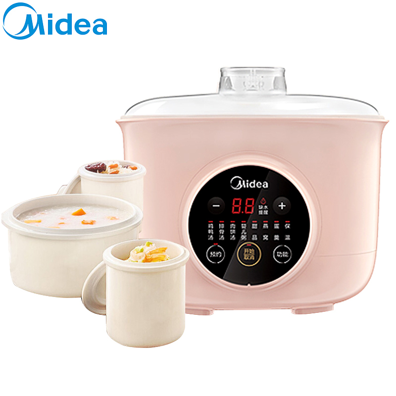 美的(Midea) 电炖锅 一锅三胆 家用多功能1.6L迷你电炖盅隔水炖陶瓷内胆1-2LMD-DZ16Easy101