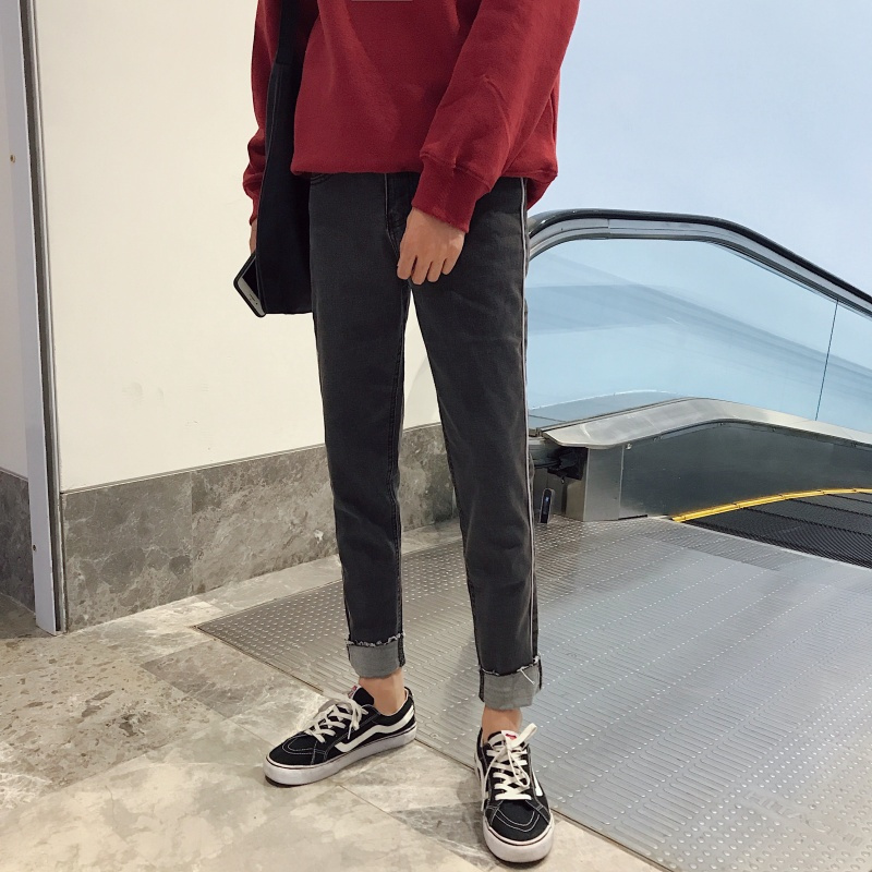 2018春夏新品男韩版潮流修身小脚牛仔裤秋季bf风男生长裤九分裤子