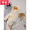 可莉允ins丹麦秋冬婴儿连体棉衣男女宝宝外出加厚保暖棉服新生儿厚爬服