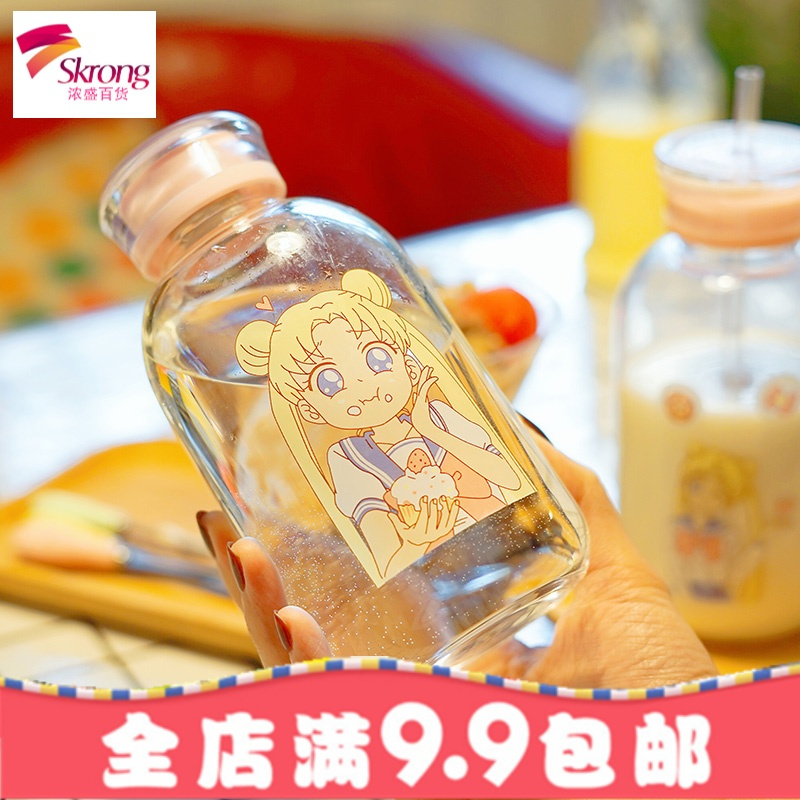 美少女网红玻璃杯水杯少女心吸管可爱韩版韩国女学生小清新水杯子