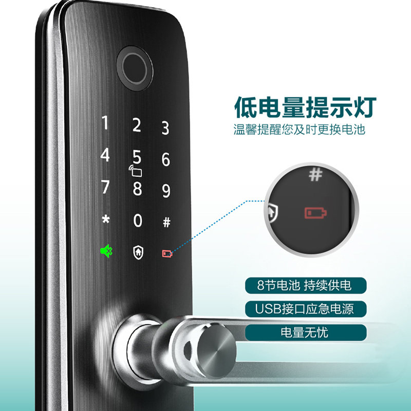 飞利浦(PHILIPS)171(香槟金)7000系列执手式智能门锁指纹锁防盗门锁家用智能锁电子锁 可挂天地钩