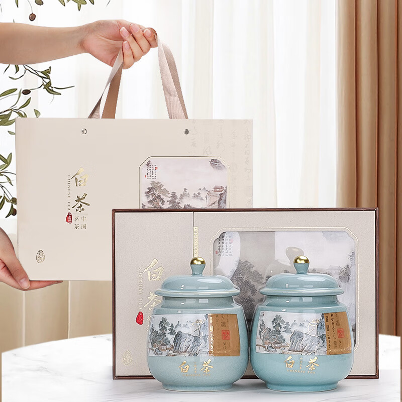 第一江南安吉绿茶白茶明前特级新茶200g茶叶礼盒春华秋实高端礼盒送礼品高清大图