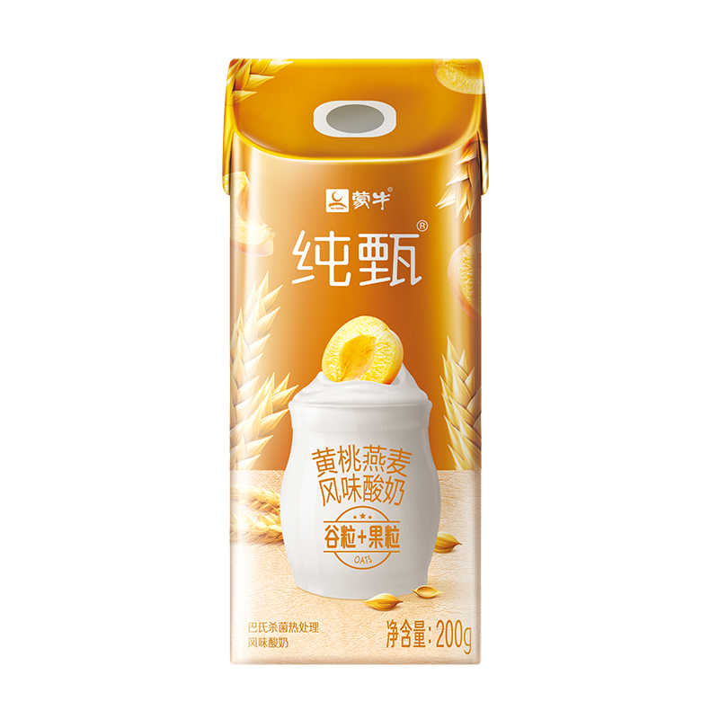 蒙牛 纯甄 常温风味酸牛奶 燕麦加黄桃 200g*10 早餐奶酸奶