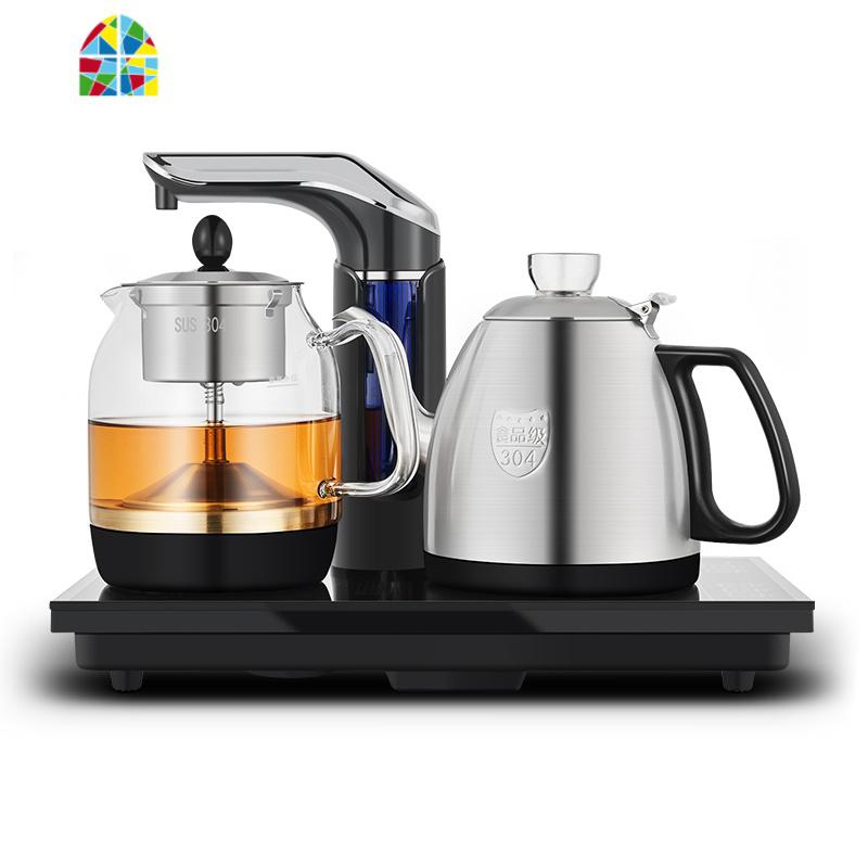 电热水壶全自动上水家用茶台一体烧水壶泡茶专用煮茶壶煮茶器套装 FENGHOU 银色款高清大图