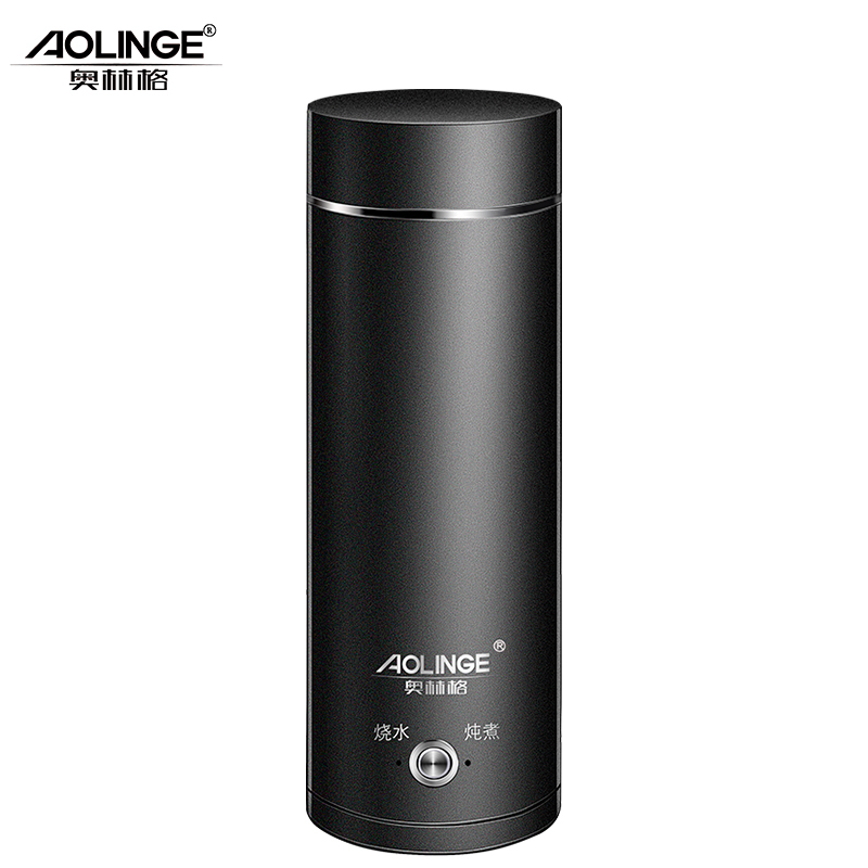 奥林格(AOLINGE) MD-Y6小型便携电热杯出国旅行电热水杯煮粥加热迷你烧水壶旅游电热水壶电水壶400ml 月牙黑