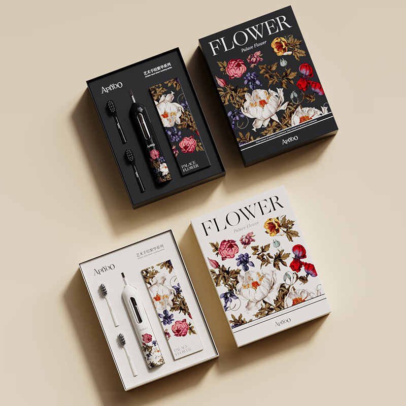 艾优成人声波电动牙刷(繁花款)T2 黑色高清大图