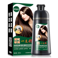 一洗黑染发剂洗发水一支黑纯黑色染发膏一支彩自然黑色植物遮盖白发