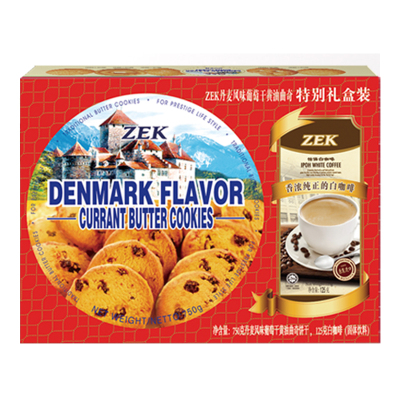 马来西亚进口 ZEK丹麦风味葡萄干黄油曲奇饼干750g