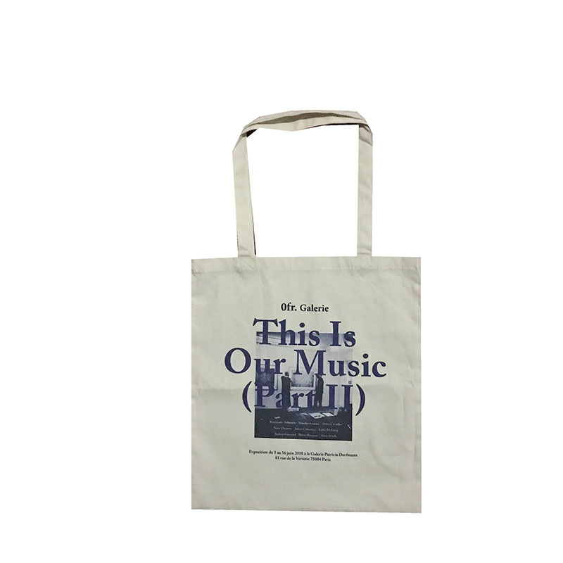 loveyoung ofr书店系列 “the music” 薄款棉布袋 米色 薄款 表面有黑色棉籽