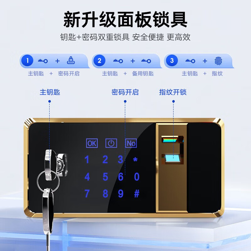 科野 黑色保密柜文件柜双保险铁皮柜办公柜电子密码锁档案柜钢制防盗柜 分双节(电子指纹锁)