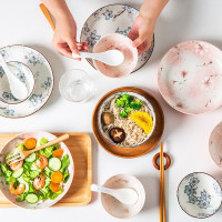 亿嘉IJARL 简约家用浪漫温馨陶瓷餐具16件套