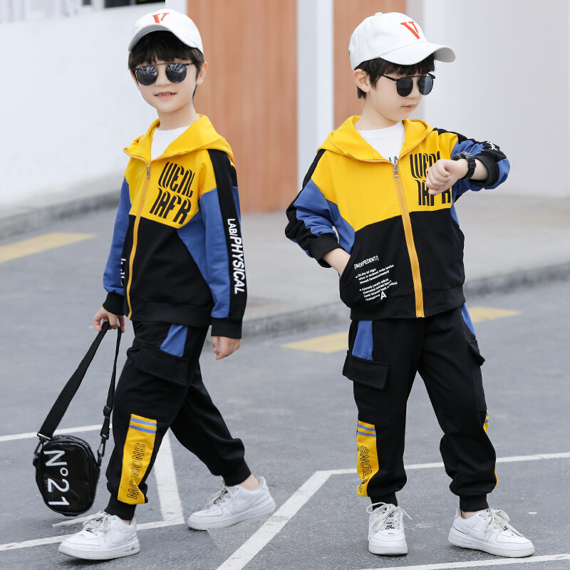 乌鹿童装男儿童套装春秋季装宝宝小孩学生衣服2020新款中大童韩版时尚