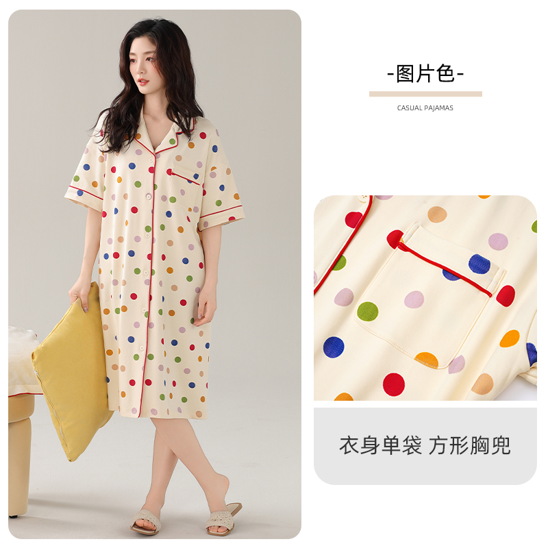 猫人睡衣女夏季纯棉短袖短裤新款宽松凉感大码薄款家居服套装 M XX-52003