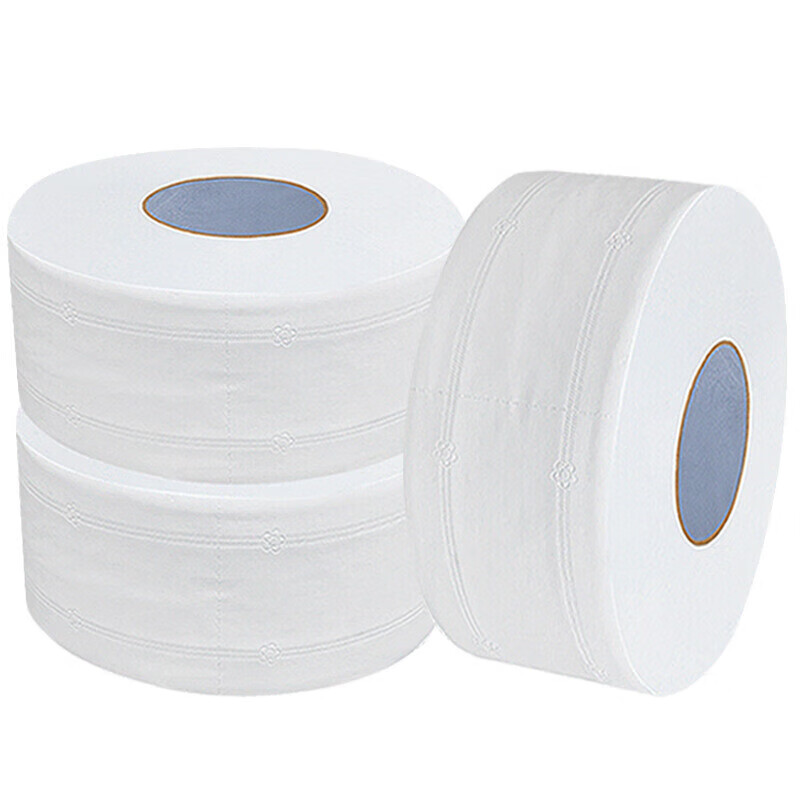 鸣固 大卷纸厕纸卫生纸酒店商用大盘纸厕所纸巾卷筒纸整箱 400克/卷 三层加厚 整箱12卷高清大图