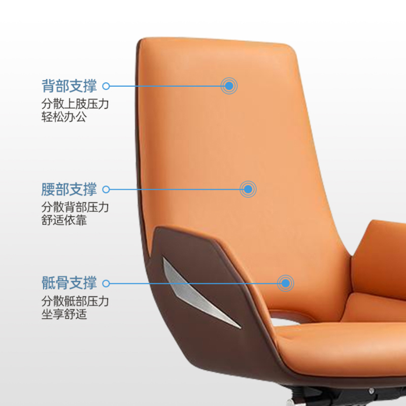 臻远 ZY-6737 办公椅转椅时尚简约办公椅轻奢书房椅学习椅 科技皮高清大图