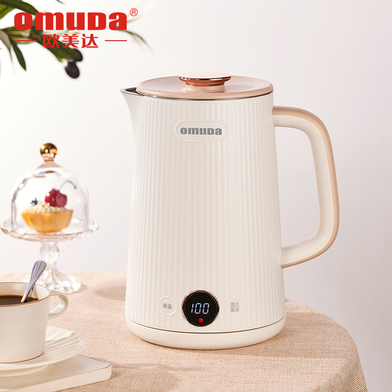 欧美达电热水壶智能恒温不锈钢家用烧水壶自动断电大容量保温zt-17dj