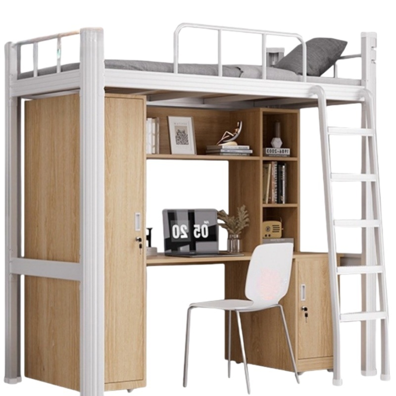 烁恒 宿舍床 床+木质柜子+桌+书架+桌下柜高清大图