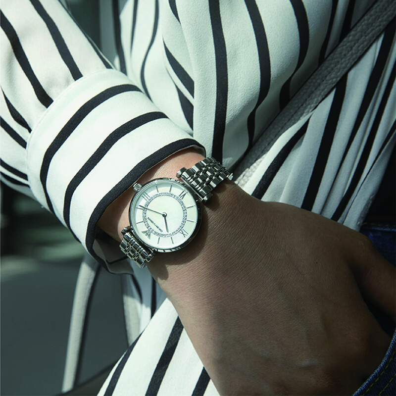阿玛尼(Emporio Armani) AR1908 满天星手表摩天轮 钢质表带女士经典时尚休闲石英腕表