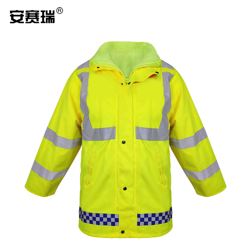 安赛瑞(SAFEWARE)加绒反光雨衣 牛津布 荧光绿 套装XL码 YX