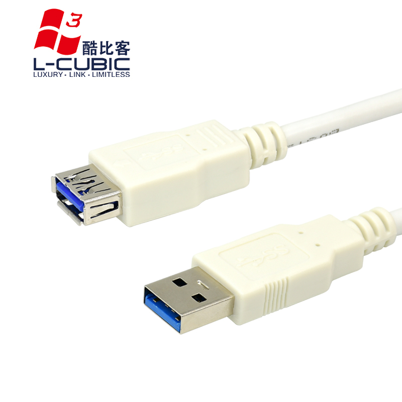 酷比客(L-CUBIC) LCCPUSB3AMAFWH-0.5M USB3.0延长线充电器数据线电脑连接线公对母0.5米