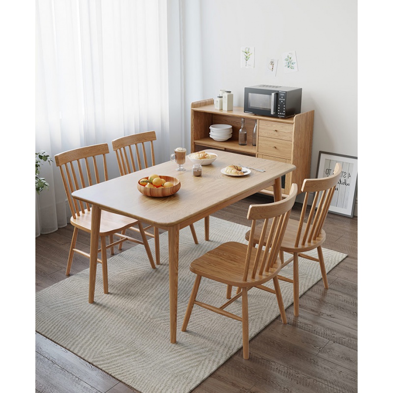 北欧餐桌椅组合家用简约橡木风格家具闪电客现代小户型日式原木实木