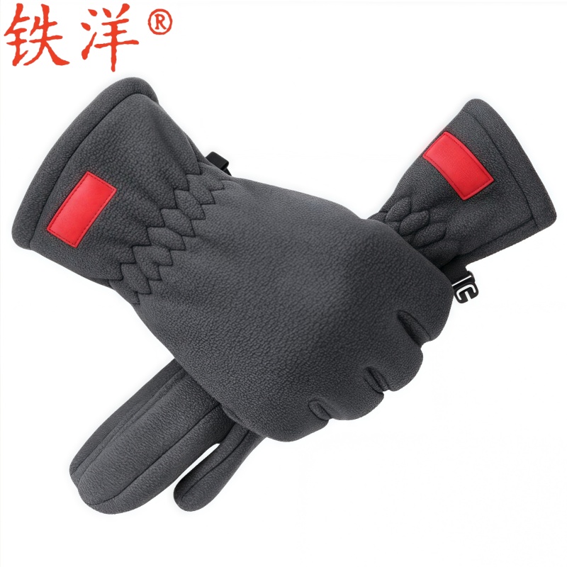 铁洋 可触屏冬季保暖手套 棉手套 摇粒绒防滑 双高清大图
