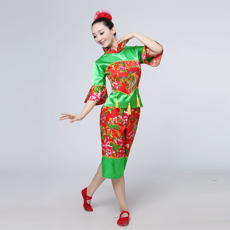 闪电客秧歌服女新款套装中老年广场舞2022年成人喜庆舞蹈服男腰鼓演出