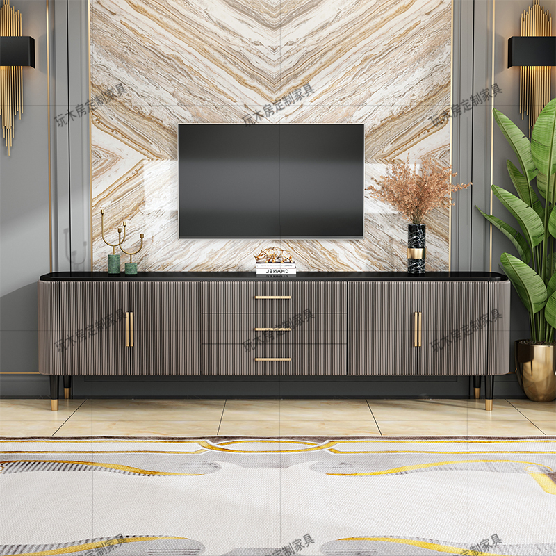 寻木匠轻奢后现代电视柜新古典网红实木客厅电视柜港式地柜样板房