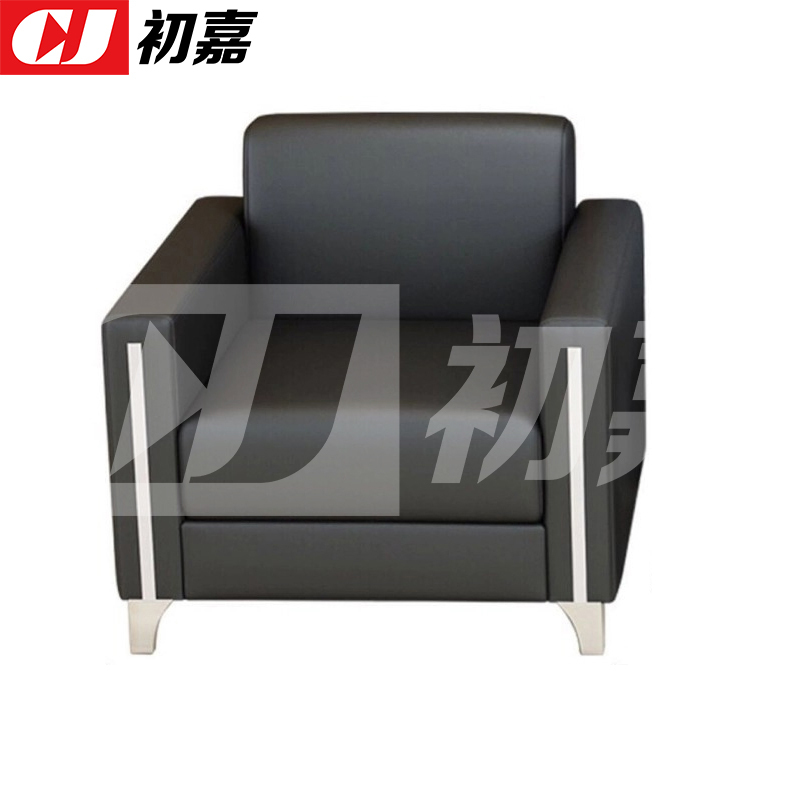 初嘉(CJ)简约办公沙发会客接待洽谈沙发 1+1+3+长茶几