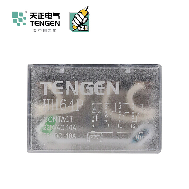 天正电气 HH6 P 小型 4C/O 带灯 10A 24VDC 03050010220 中间继电器