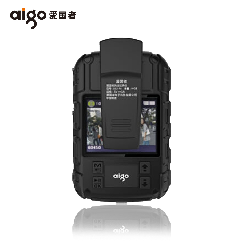 爱国者(aigo)执法记录仪 红外夜视高清1296P便携加密激光定位可录音录像拍照对讲DSJ-R1 128G