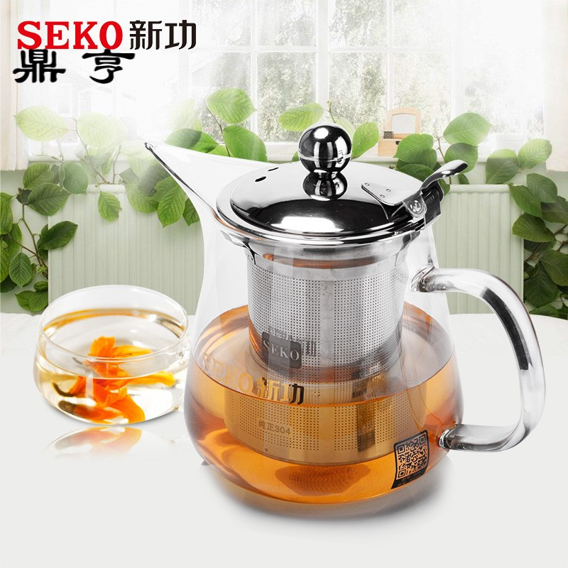 鼎亨 耐热飘逸杯泡茶壶 不锈钢/PC/玻璃内胆玻璃茶具玲珑杯