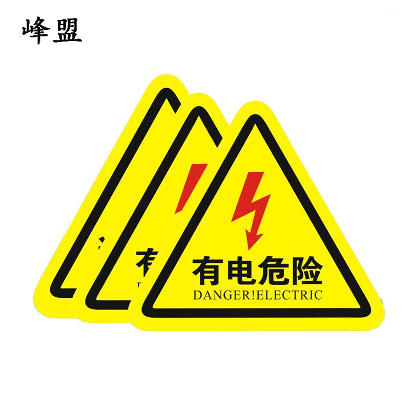 峰盟“有电危险”安全警示牌 30*30cm 张高清大图