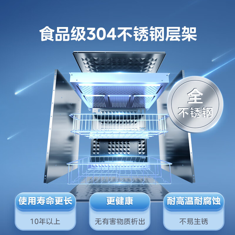 美的(Midea)母婴仓消毒柜嵌入式家用150B05厨房餐具碗柜 紫外线+光波 热风烘干 婴儿奶瓶150L三层灭菌舱