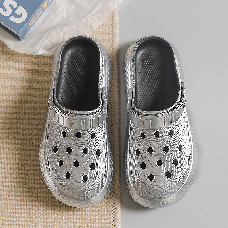 洞洞鞋男女同款夏季圆头经典舒适厚底凉拖两穿休闲百搭情侣居家鞋