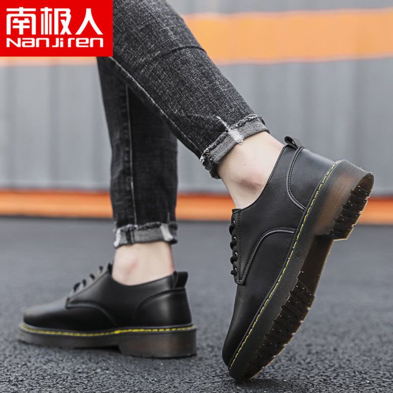 男鞋韩版潮流春季新款男士休闲皮鞋英伦风懒人鞋男图片