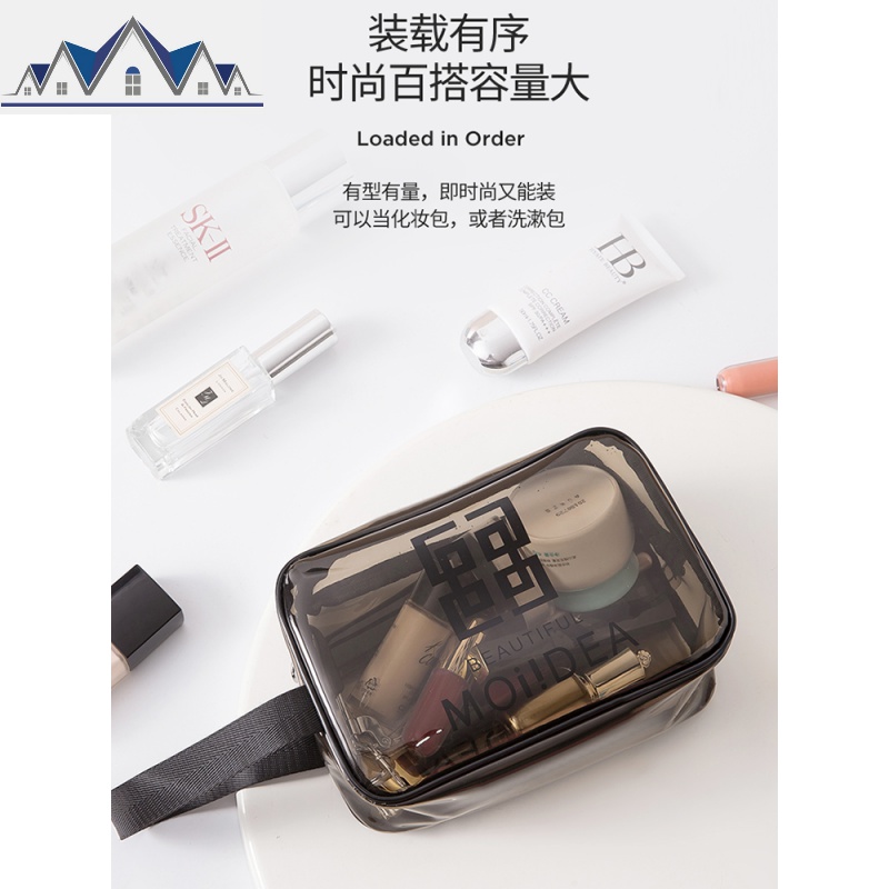 网红化妆包ins风超火小号便携女旅行透明大容量洗漱包品收纳袋盒 三维工匠收纳包高清大图