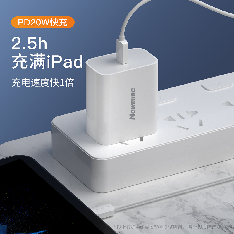 纽曼(Newmine)iPad充电器套装PD快充用于苹果平板 双头Type-c数据充电线高清大图