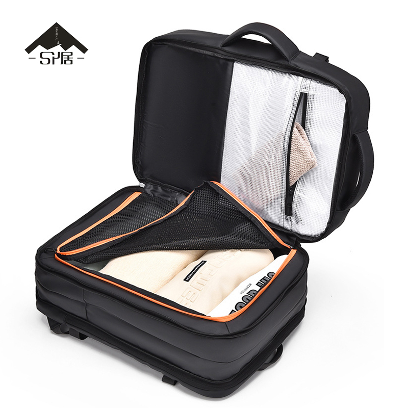 三人居 可扩容双肩包商务背包(颜色备注) SRJQM703/个高清大图