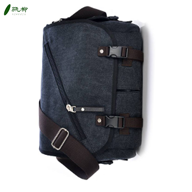 帆布斜挎包单肩包 黑色(宽33cm 高28cm 厚12cm)/个高清大图