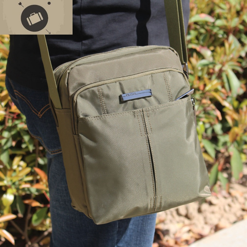 男士包包休闲运动帆布单肩挎包轻便牛津小背包中年单肩包斜挎包男艾狄