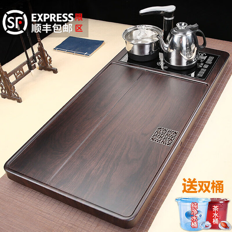 实木茶盘 48-2加厚福字月牙高清大图